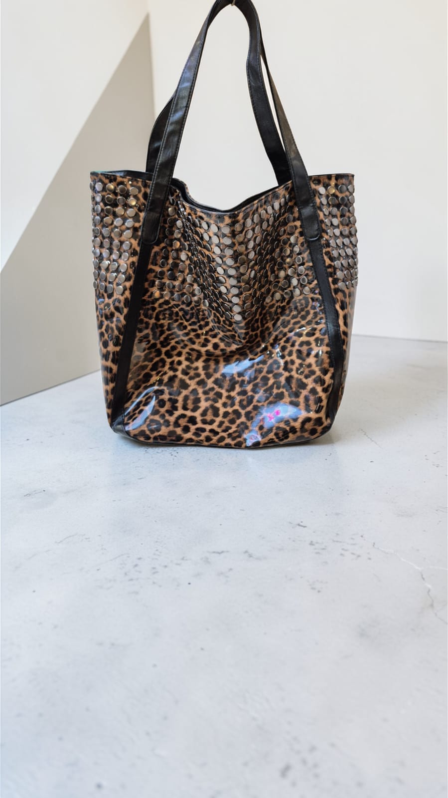 Bolso Tote Tachas Animal Print