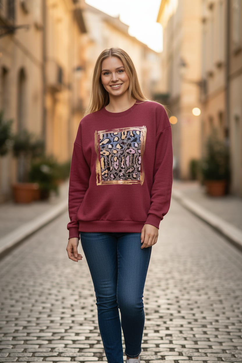 Polerón Leopardo Strass