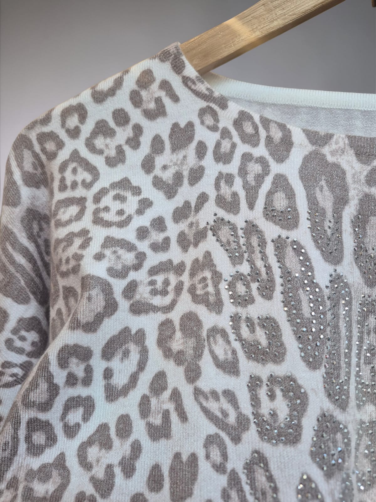 Sweater Spandex Bedy Print Strass