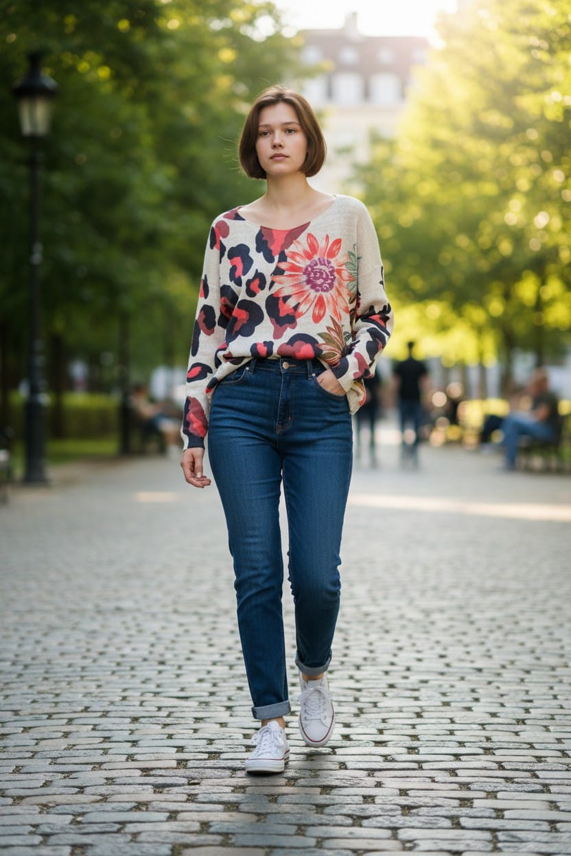 Sweater hilo Lurex flor