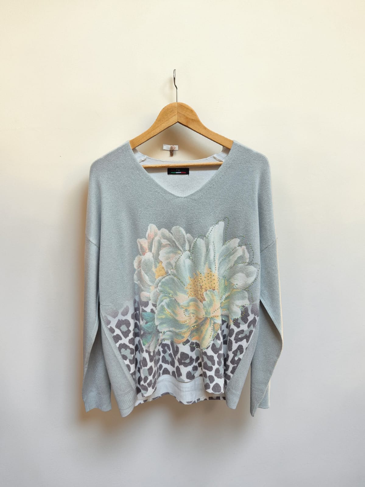 Sweater spandex flor strass