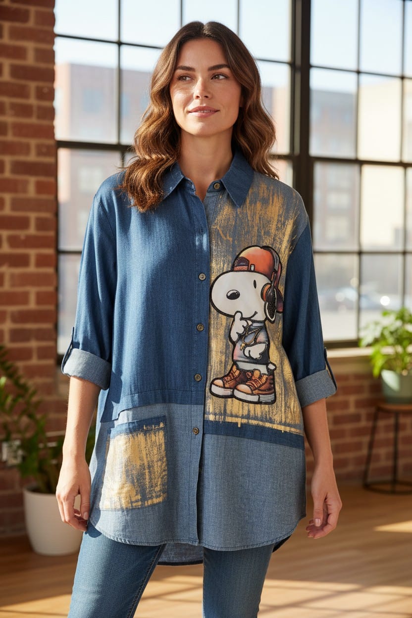 Camisa Tencel Snoopy