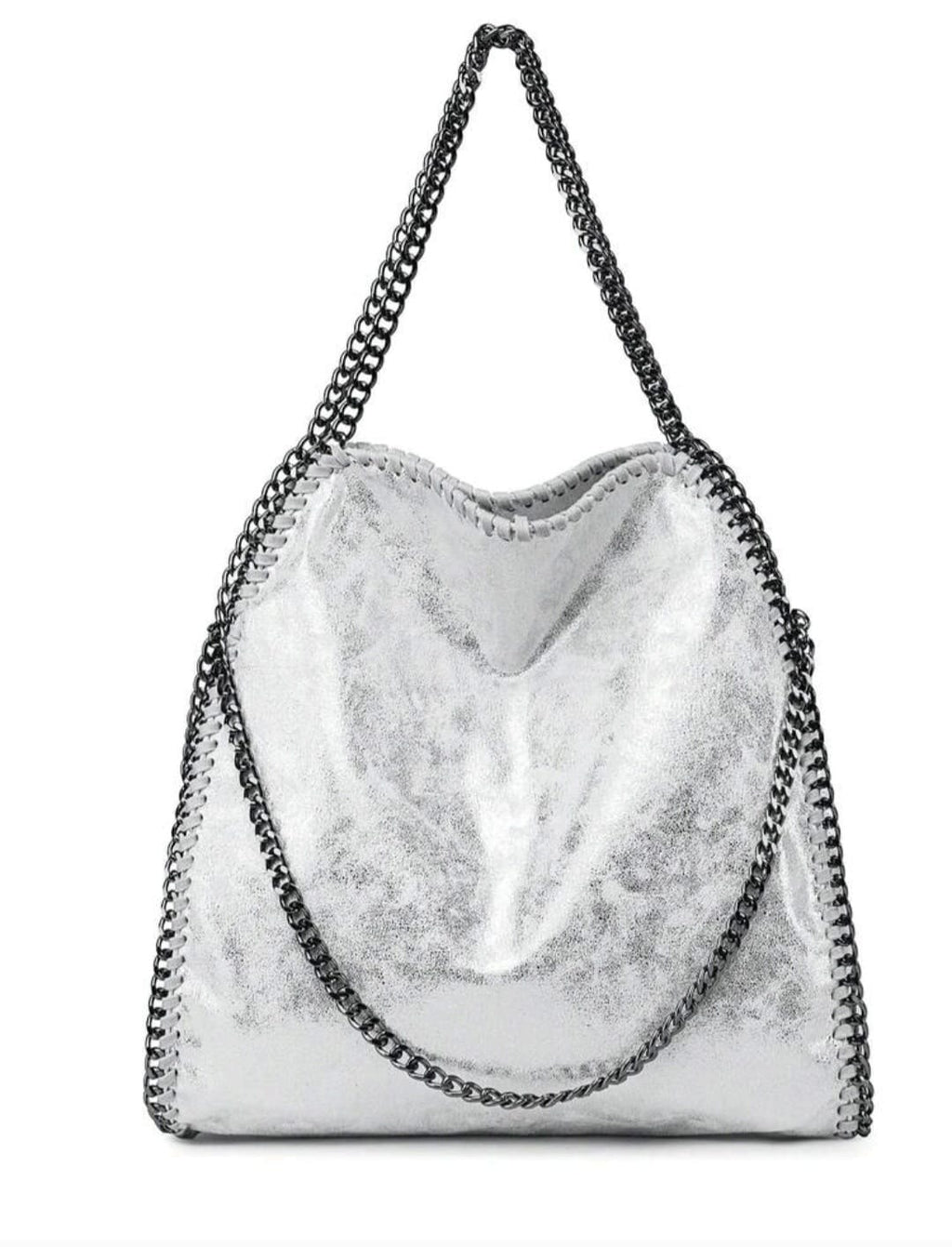 Cartera Tote Metalizada Cadena
