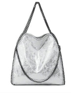 Cartera Tote Metalizada Cadena