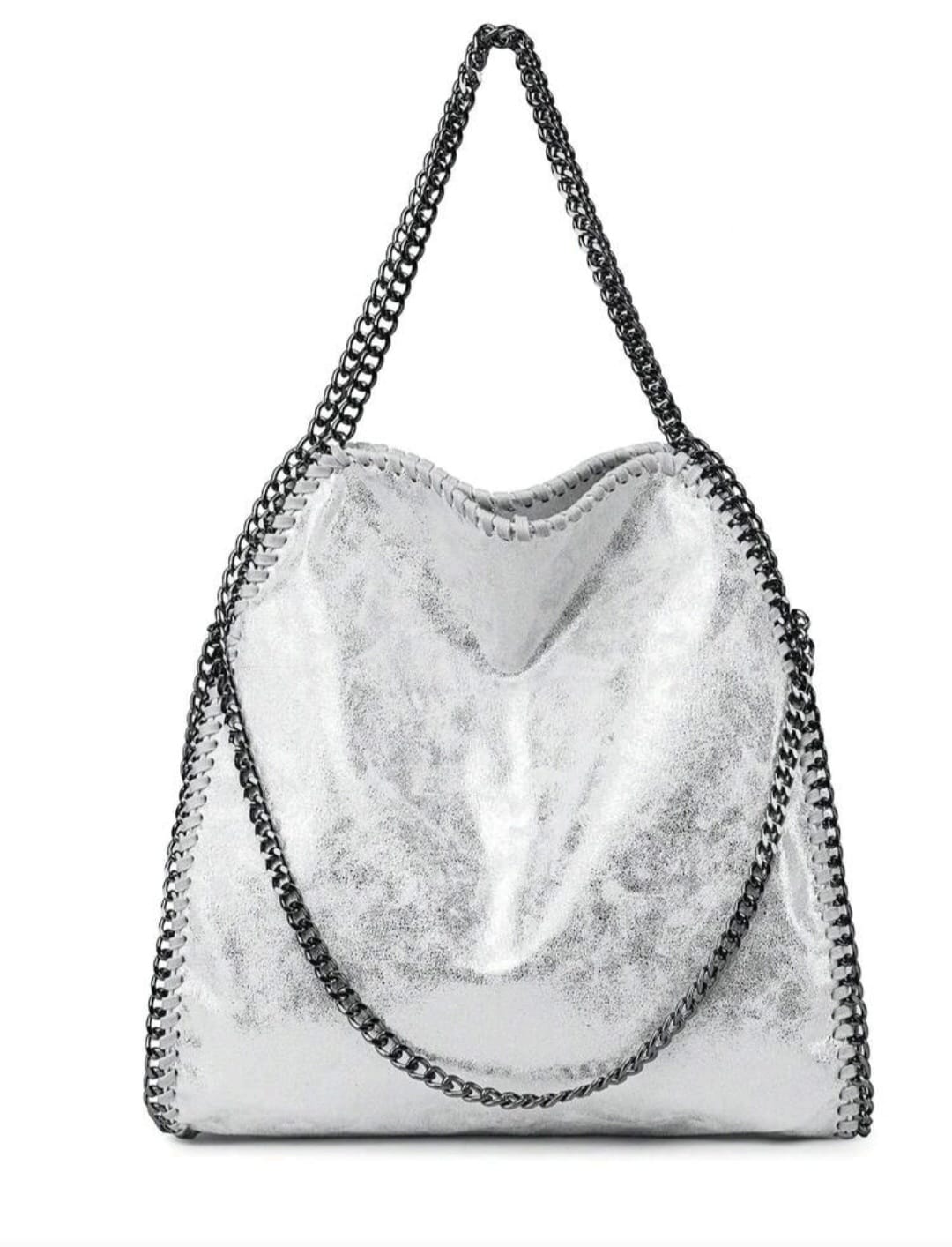 Cartera Tote Metalizada Cadena