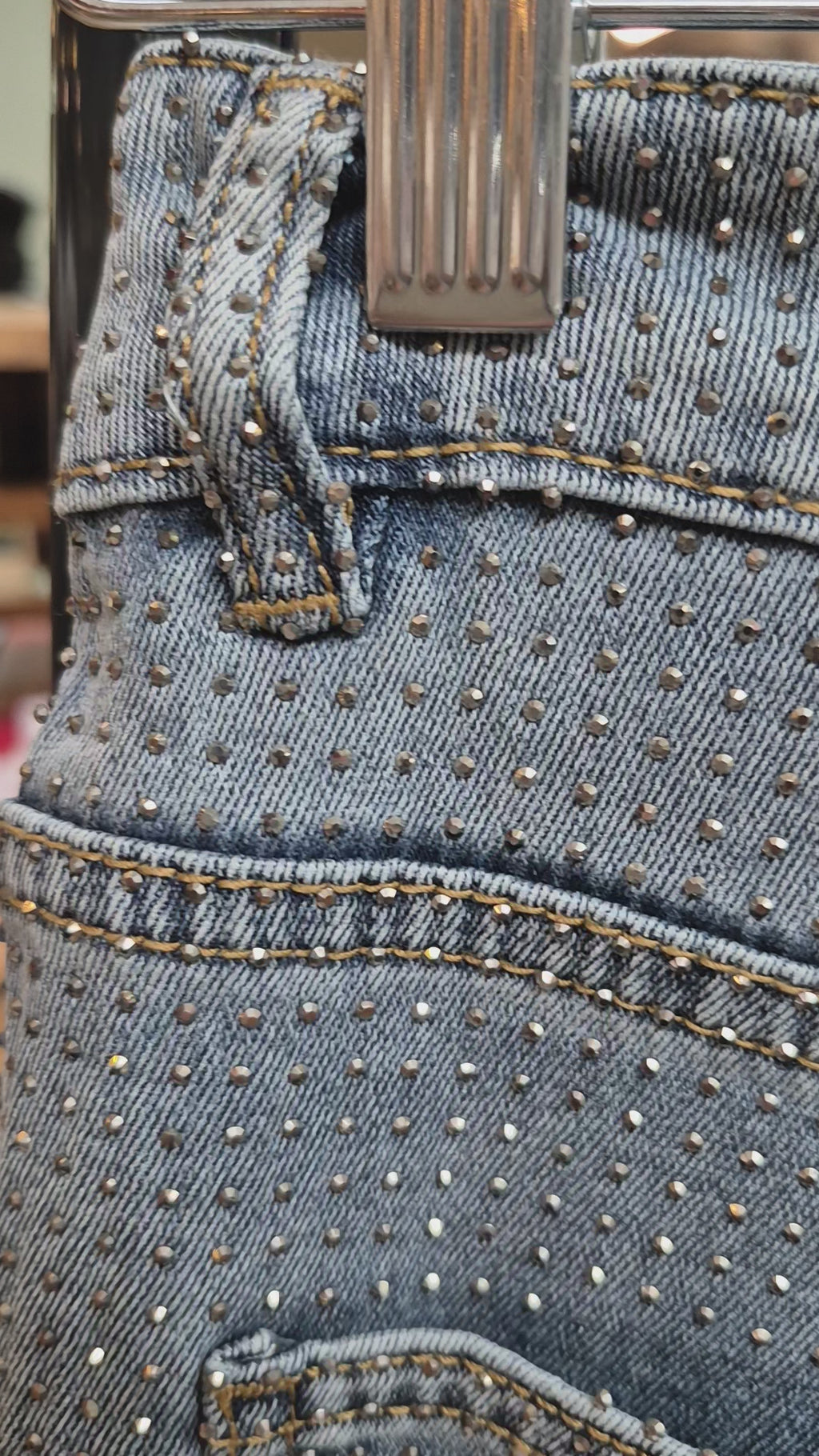Jeans lluvia de strass
