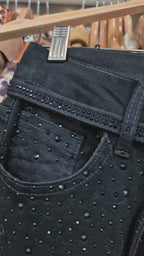 Jeans wide leg crystal black