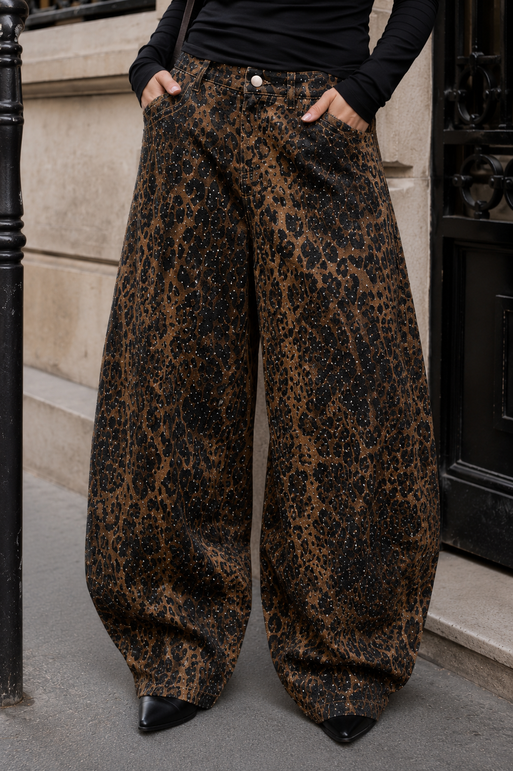 Jeans Barrel Print