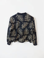 Bomber bordada diseño hojas