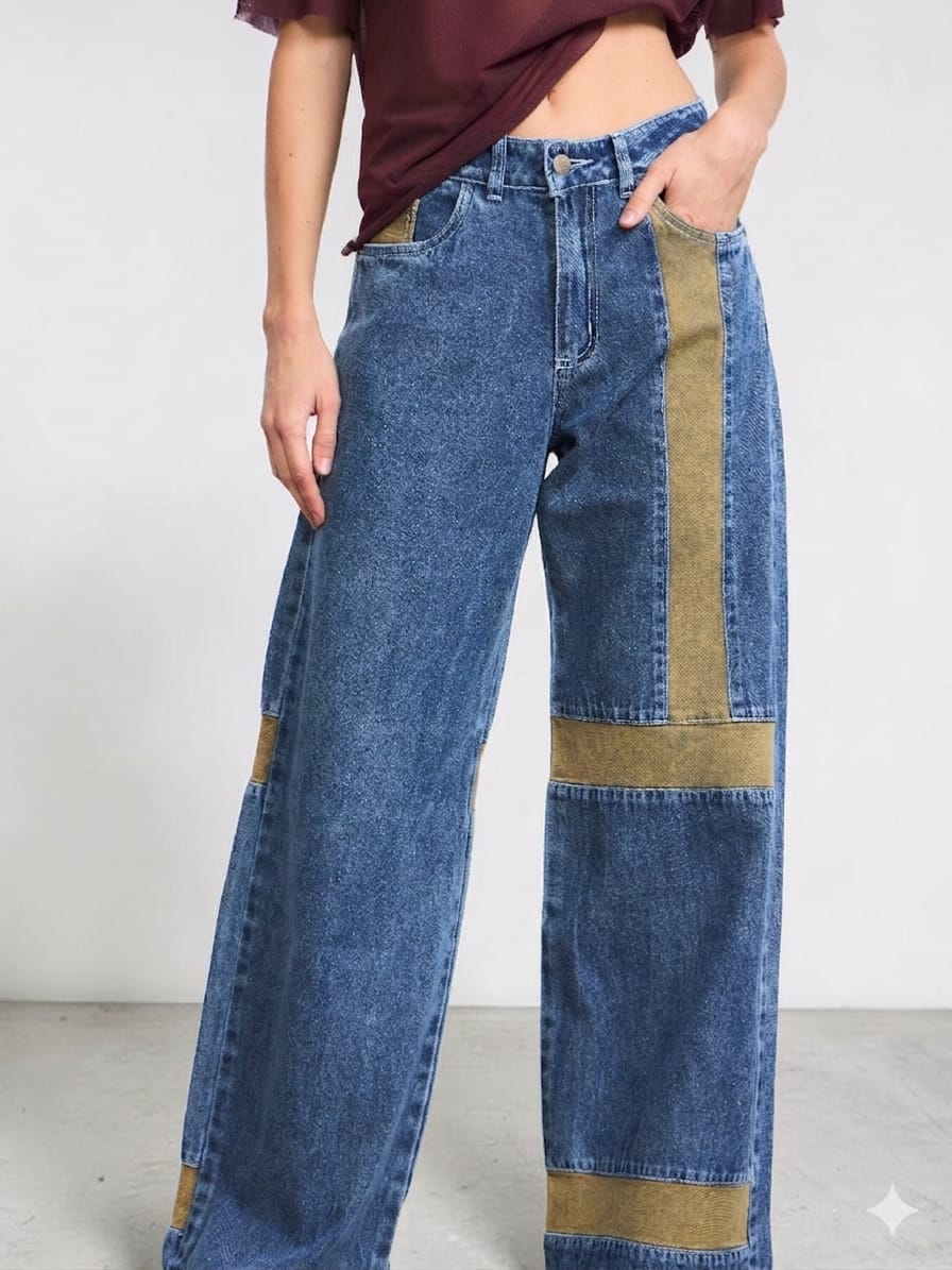 Jeans Wide Leg Katto Gravillado
