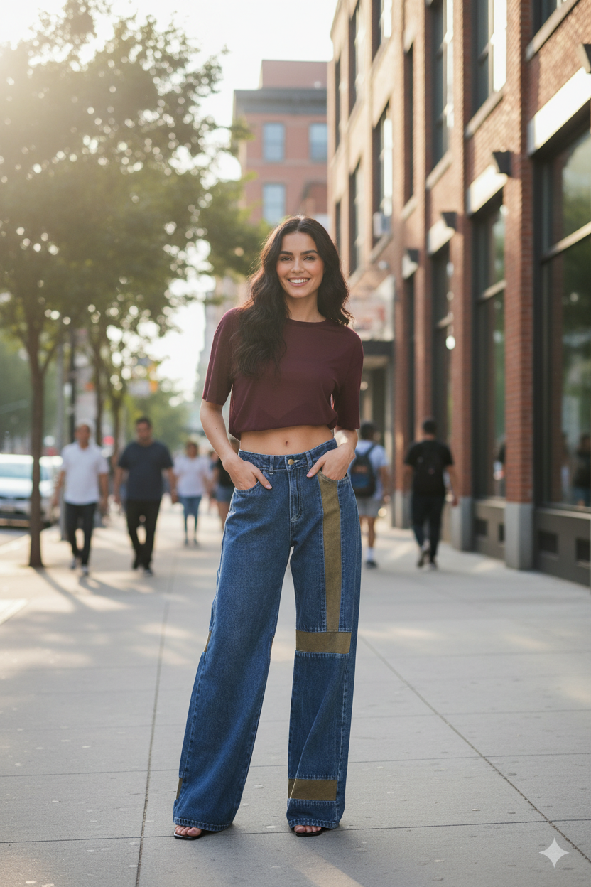 Jeans Wide Leg Katto Gravillado