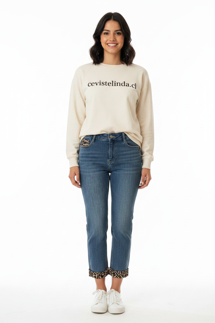 Jeans Animal Print forrado