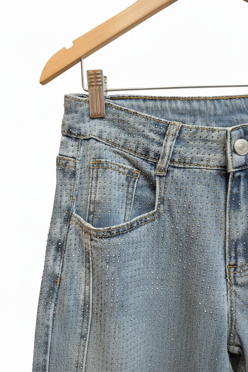 Jeans lluvia de strass