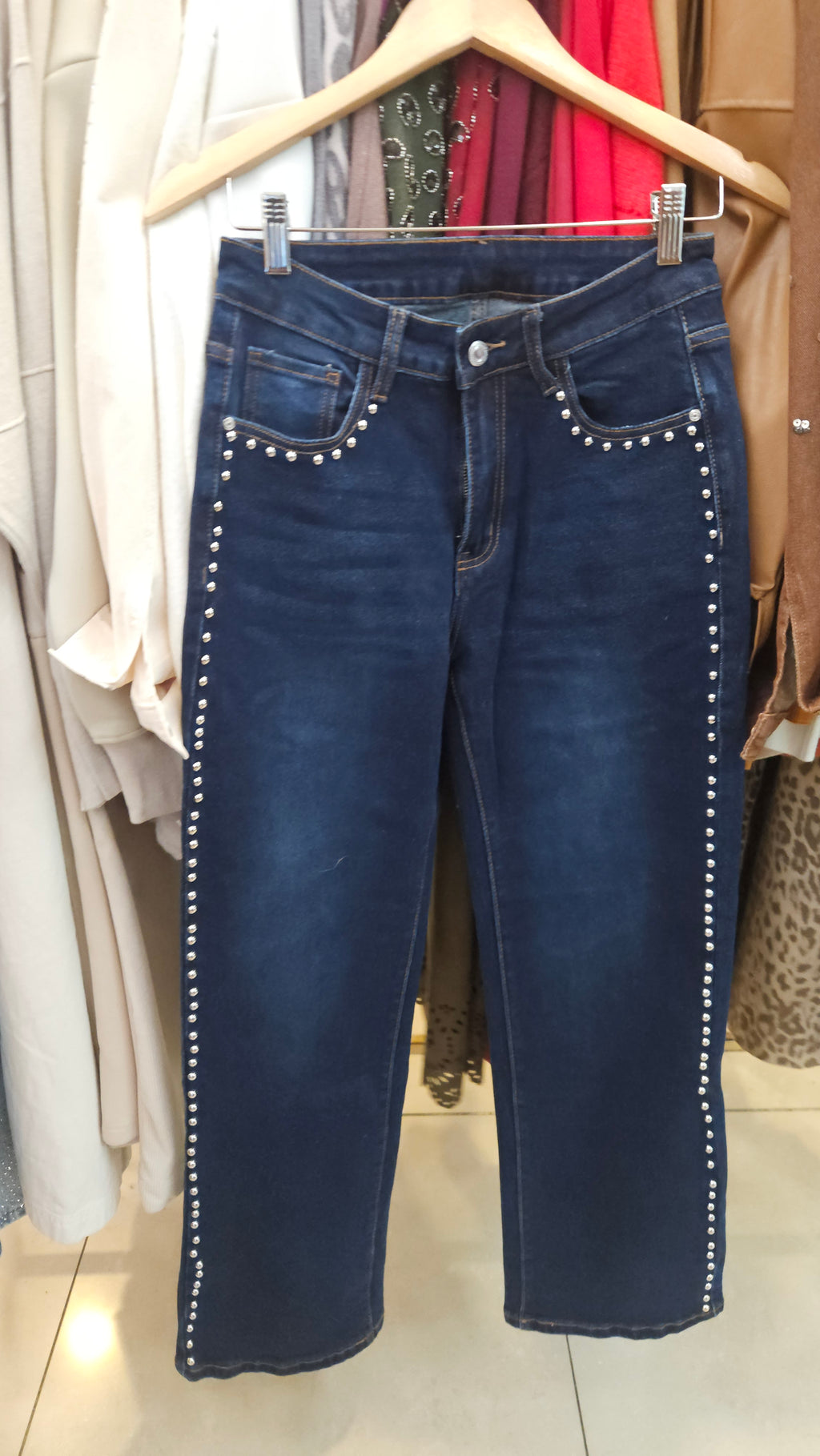 Jeans wide leg Oxford