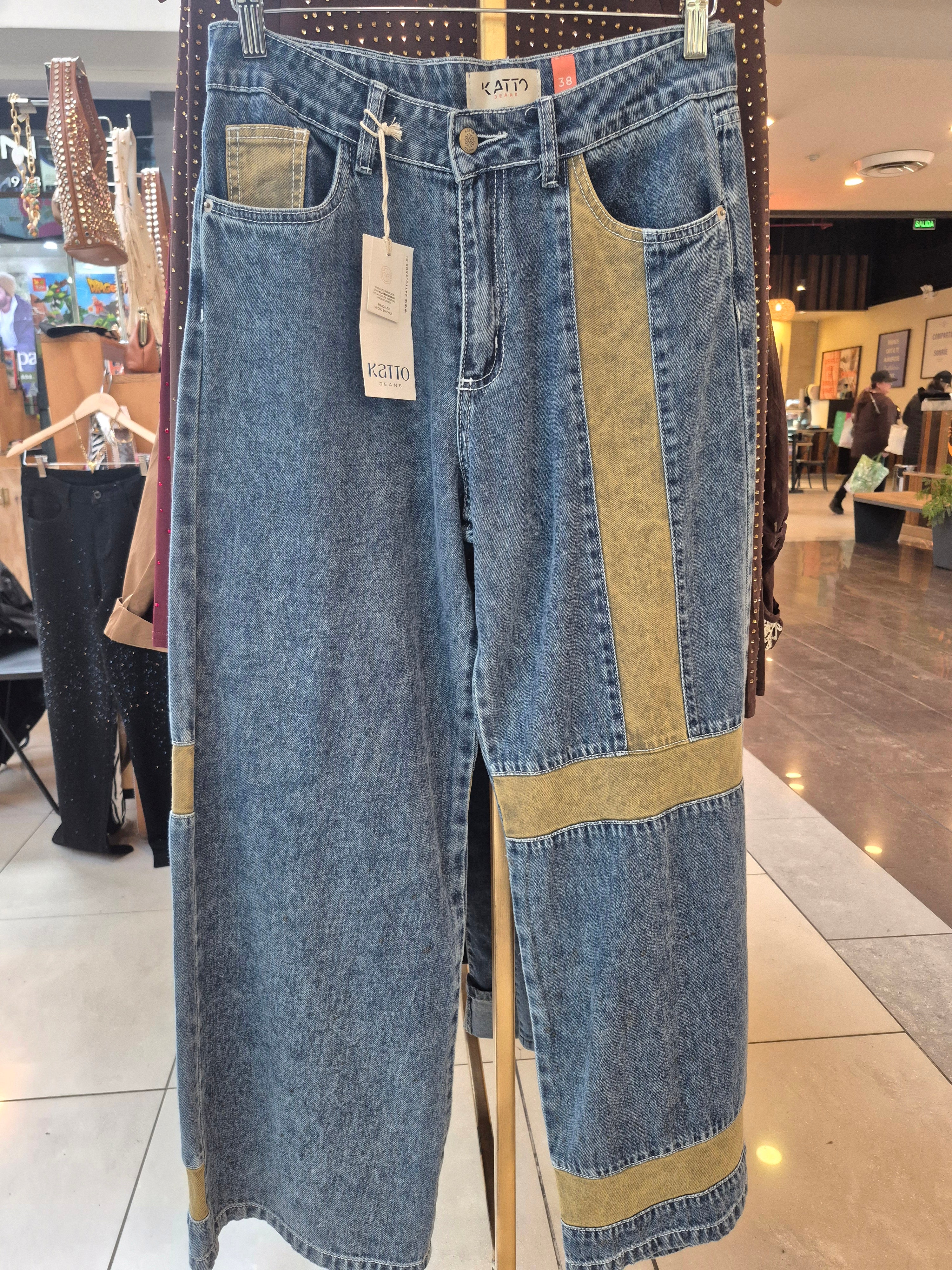 Jeans Wide Leg Katto Gravillado