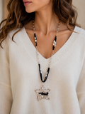 Collar Cadena Plateada Maxi Estrella (1.6)