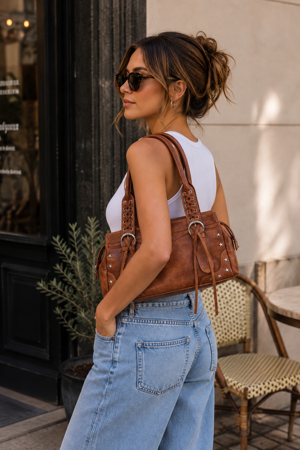 Cartera Dakota con tachas