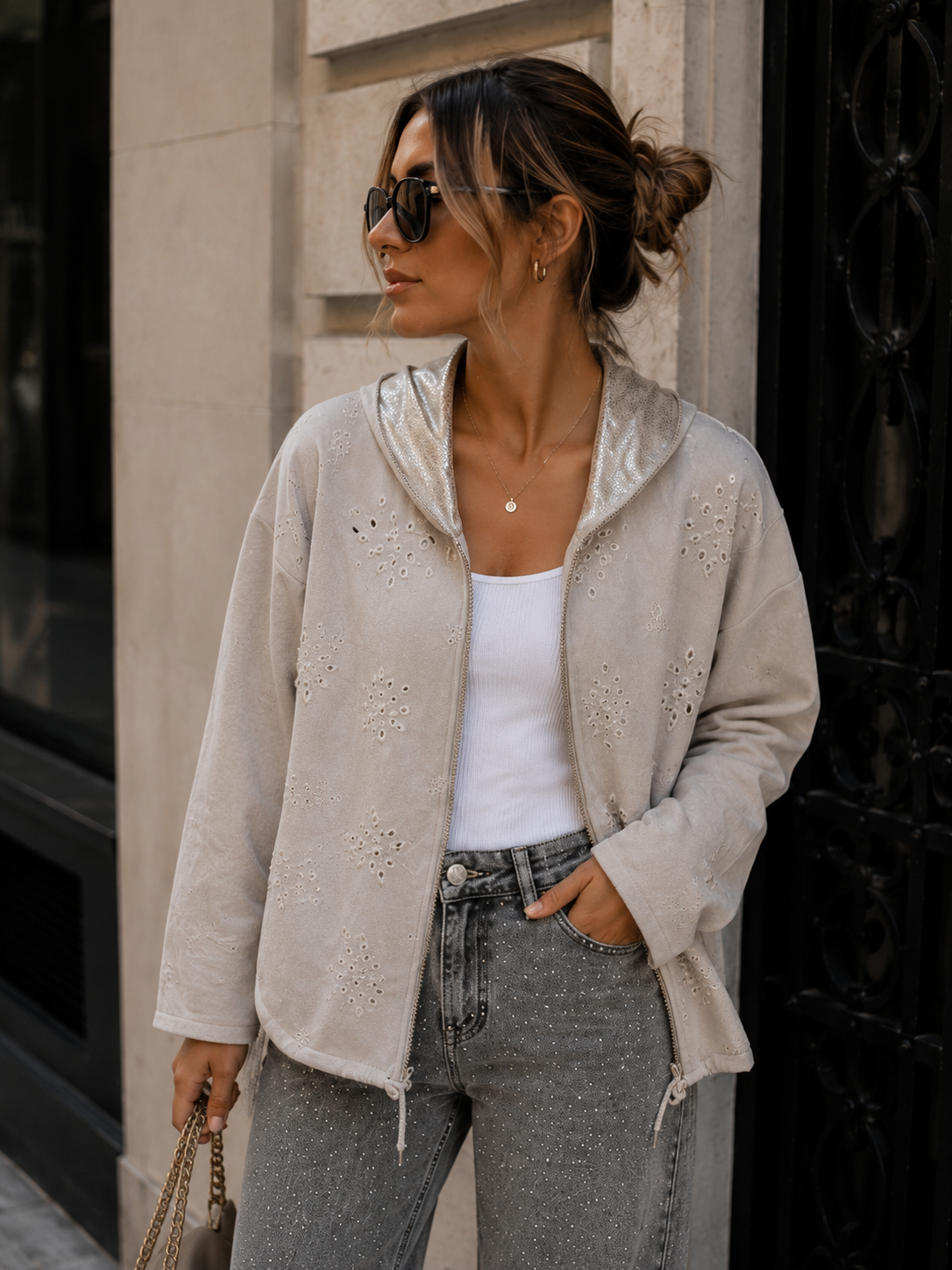 Campera gamuzada