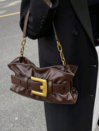 Cartera Baguette Hebilla Dorada