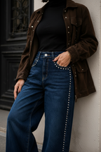 Jeans wide leg Oxford