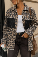 Chaqueta animal print flecos