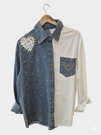 Camisa Bicolor strass