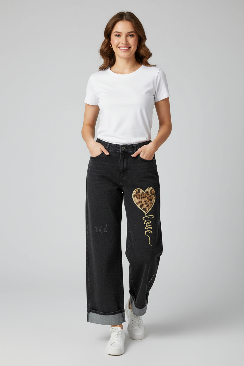 Jeans Corazón print
