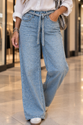 Jeans wide leg crystal blue