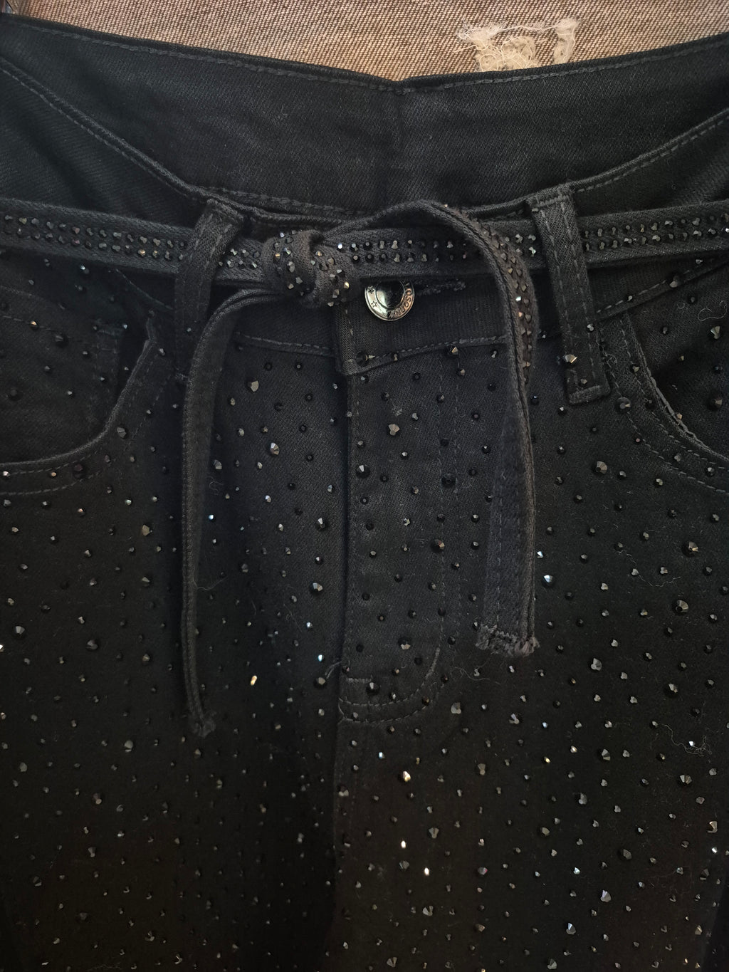 Jeans wide leg crystal black