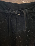 Jeans wide leg crystal black