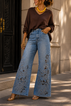 Jeans Calado flores