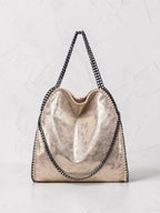 Cartera Tote Metalizada Cadena