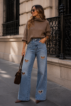 Jeans corazón calado