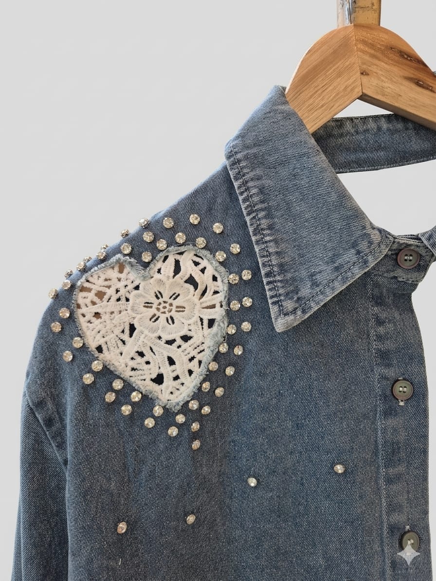 Camisa Bicolor strass