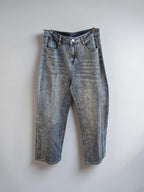 Jeans Wide Leg  strass vertical 