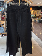 Jeans wide leg crystal black