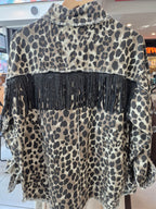Chaqueta animal print flecos