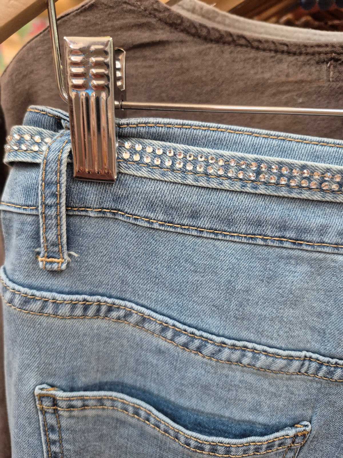 Jeans wide leg crystal blue
