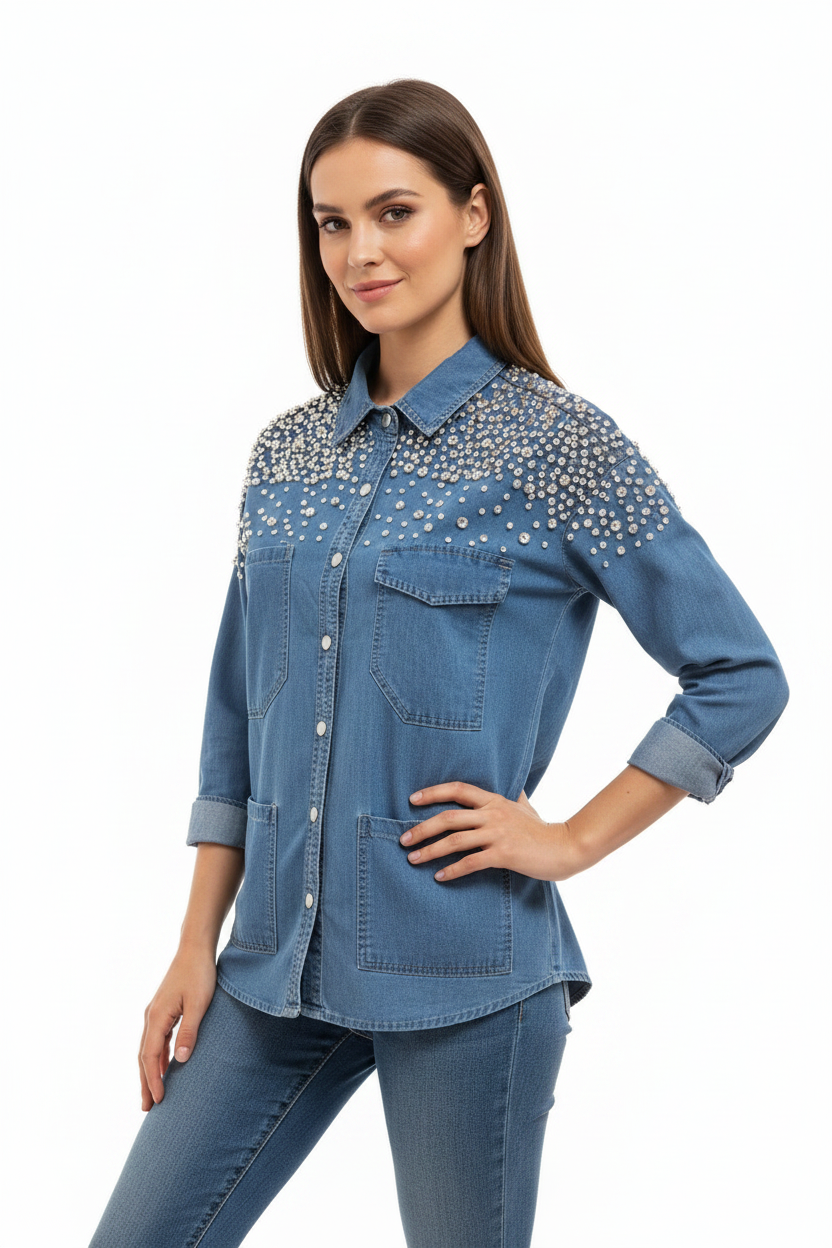 Camisa Piedras strass