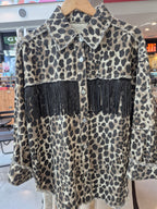 Chaqueta animal print flecos