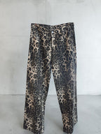 Jeans Animal Print Strass Wide leg