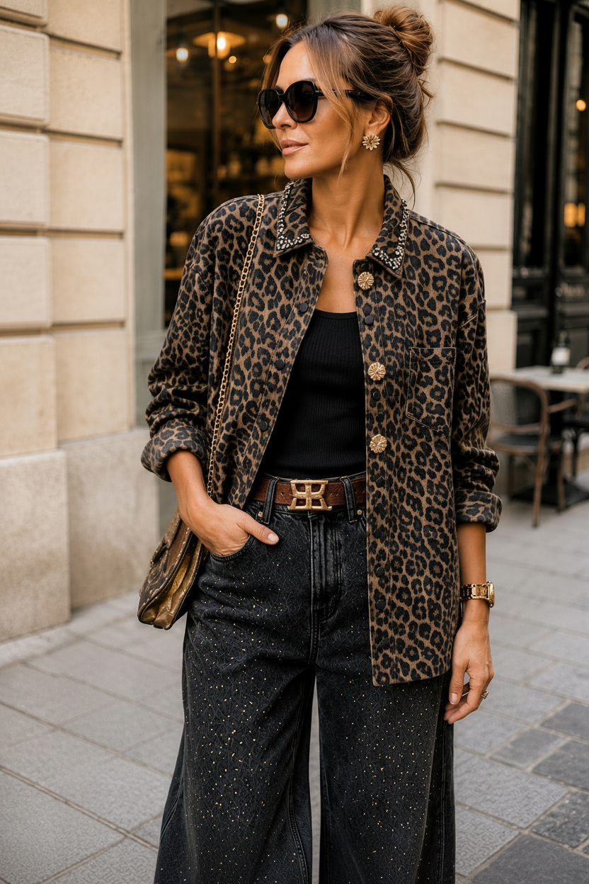 Chaqueta animal print Broches