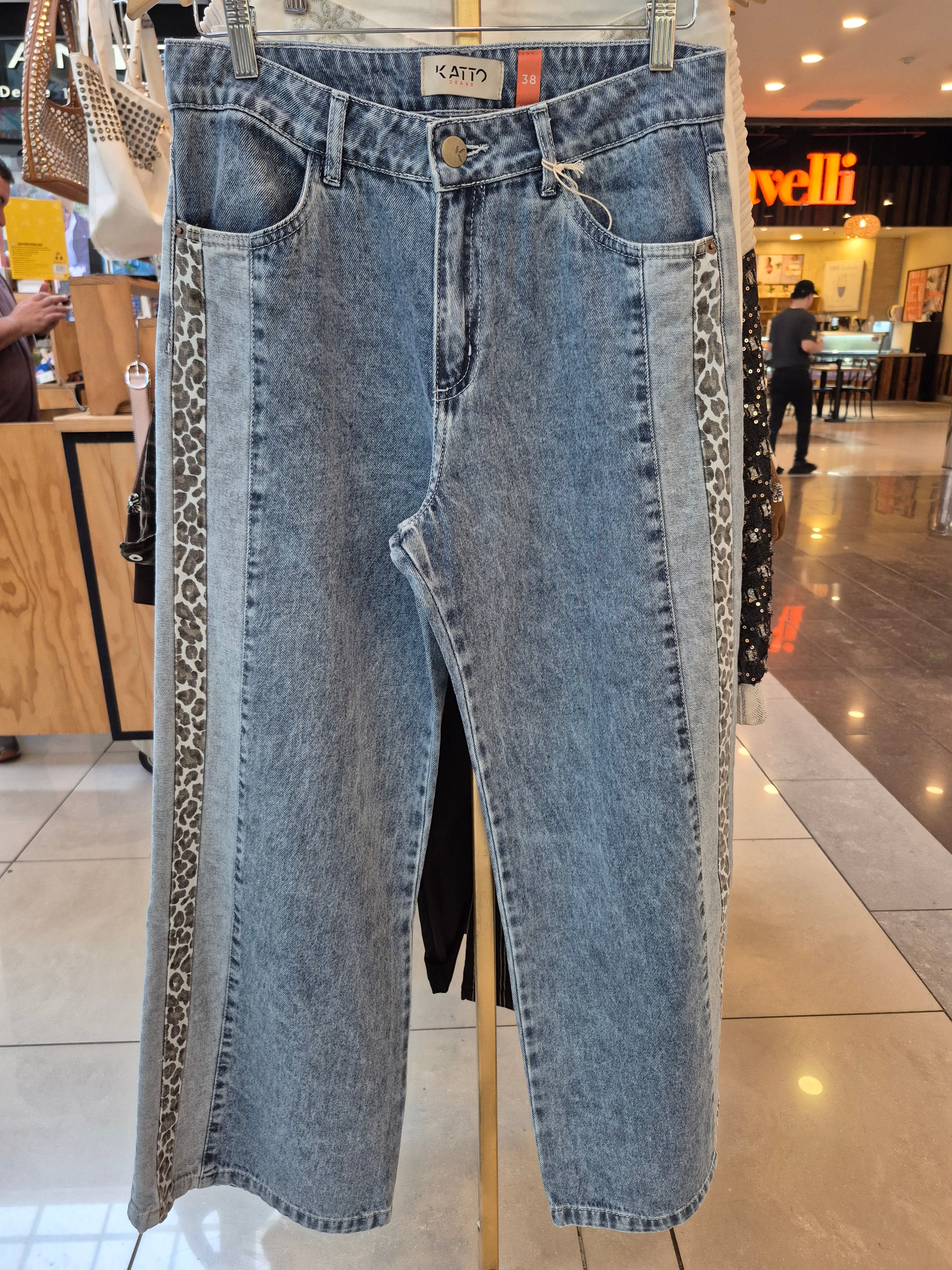 Jeans Katto franja print
