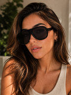 Gafas retro en tendencia - negro