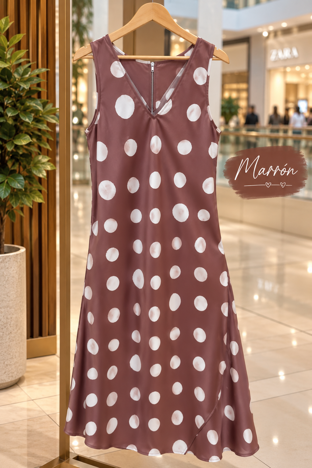 Vestido Satin Lunares