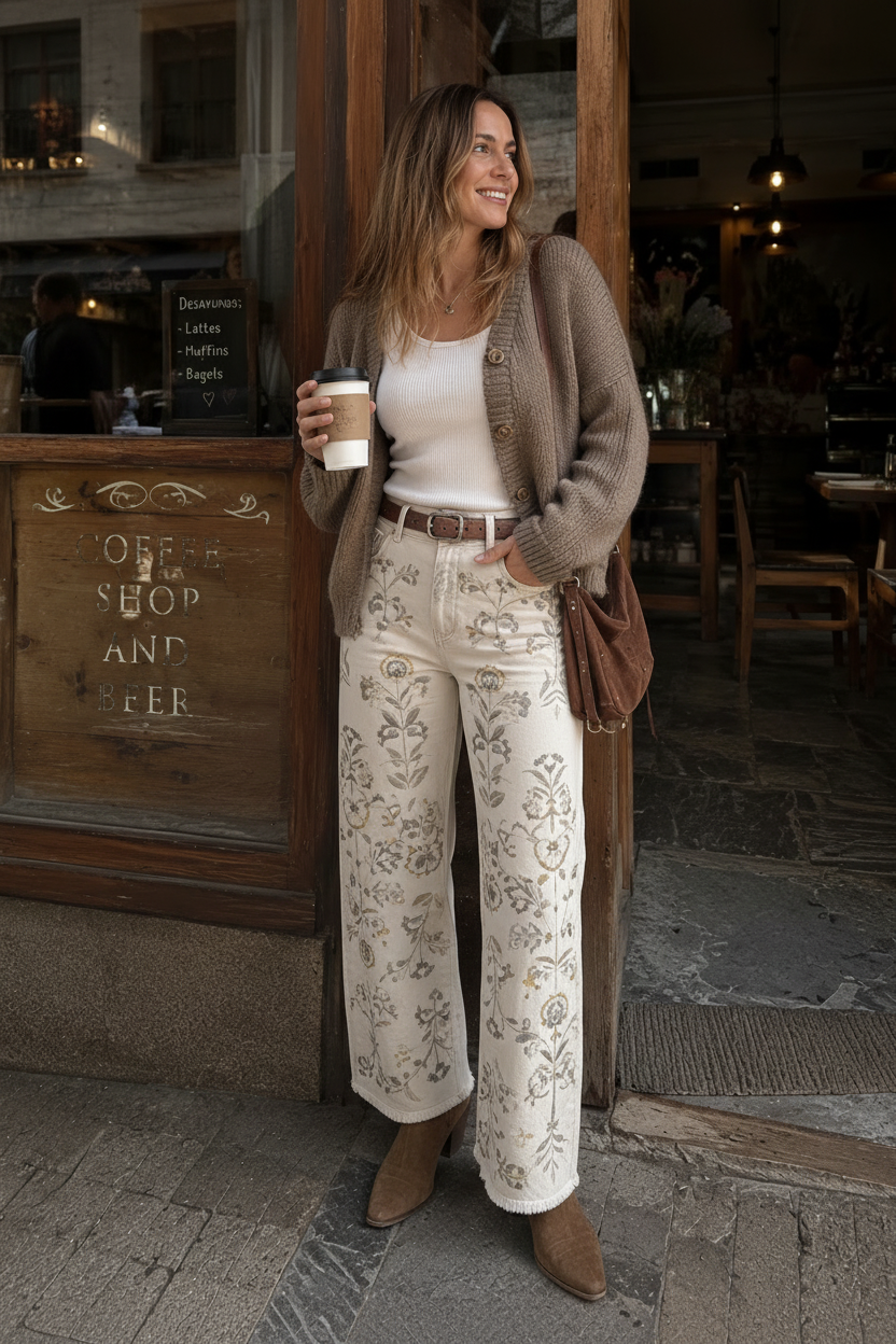 Pantalón bordado diseño