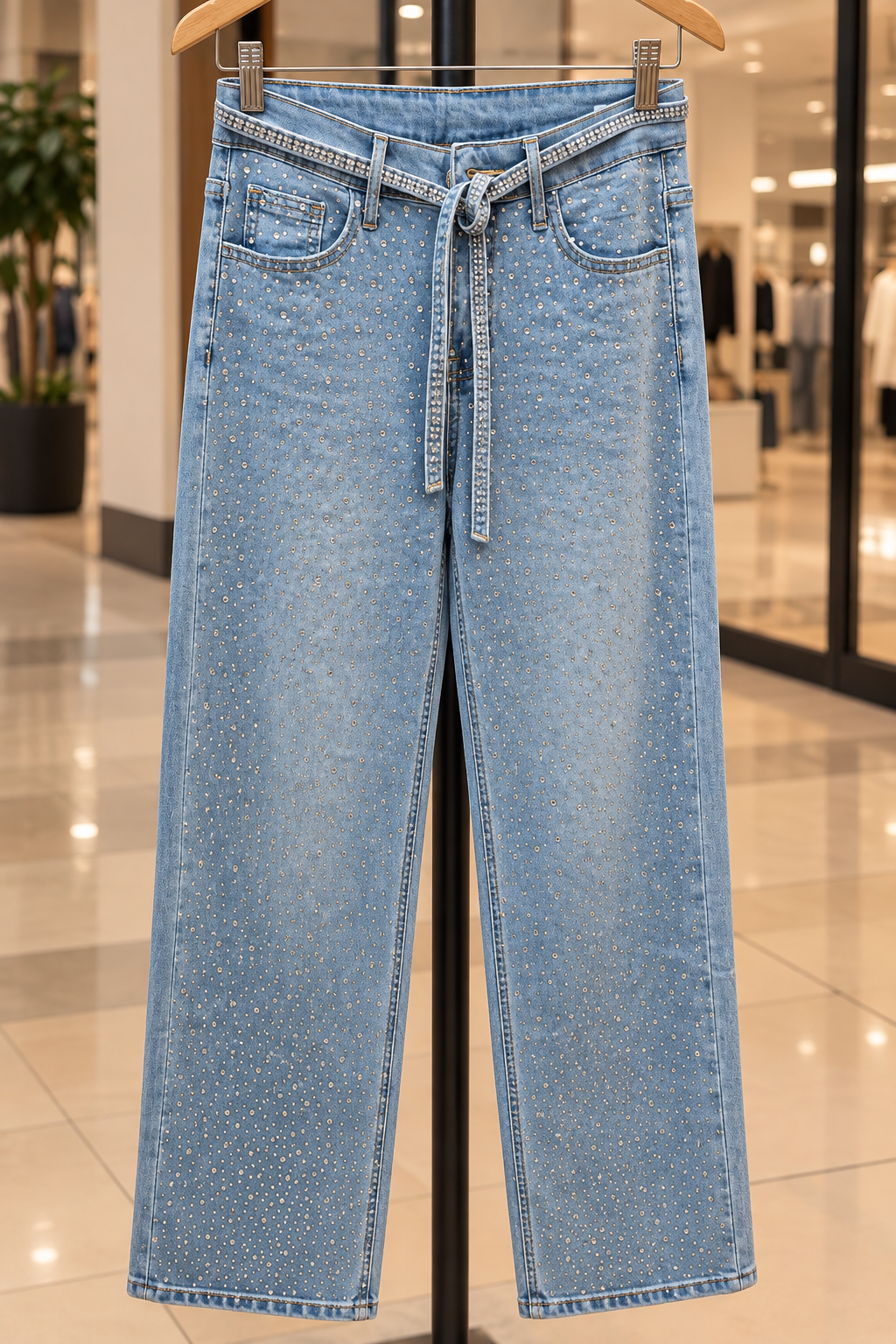 Jeans wide leg crystal blue