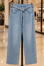 Jeans wide leg crystal blue