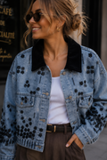 Chaqueta Mezclilla bordada flores