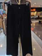Jeans Wide leg strass focalizado